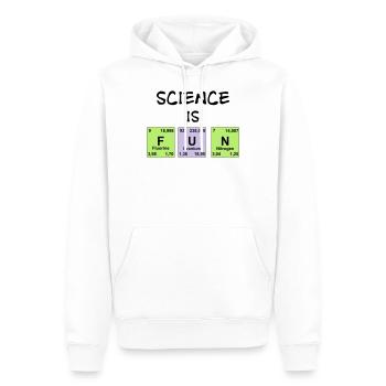 La science est amusante - Sweat à capuche Premium bio Homme - blanc - Devant - Nico (187cm)