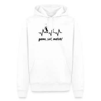 Battement de cœur avec pouls - Sweat à capuche Premium bio Homme - blanc - Devant - Nico (187cm)