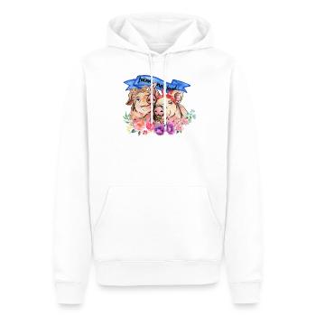 «Amis, pas de nourriture» Illustration végétalienne de porc - Sweat à capuche Premium bio Homme - blanc - Devant - Nico (187cm)