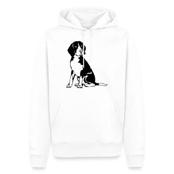 beagle - Men’s Premium Organic Hoodie - white - Front - Nico (187cm)