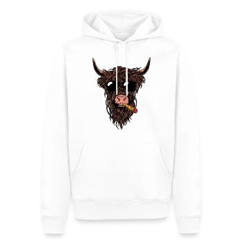 Smoking Joint Cow - Sweat à capuche Premium bio Homme - blanc - Devant - Nico (187cm)