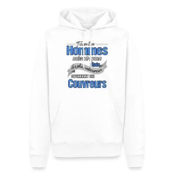 couvreur - Sweat à capuche Premium bio Homme - blanc - Devant - Nico (187cm)