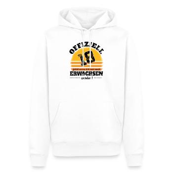 18 Geburtstag 18 Jahre Volljährig Erwachsen 18ter - Männer Premium Bio Hoodie - Weiß - Vorne - Nico (187cm)