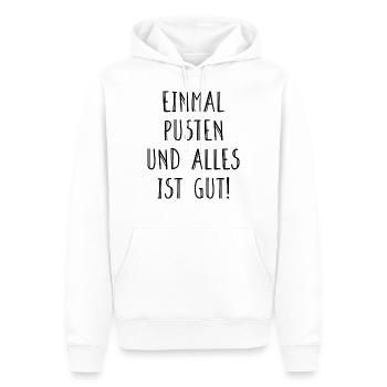 Einmal Pusten Und Alles Ist Gut Humor Fun Geschenk - Männer Premium Bio Hoodie - Weiß - Vorne - Nico (187cm)