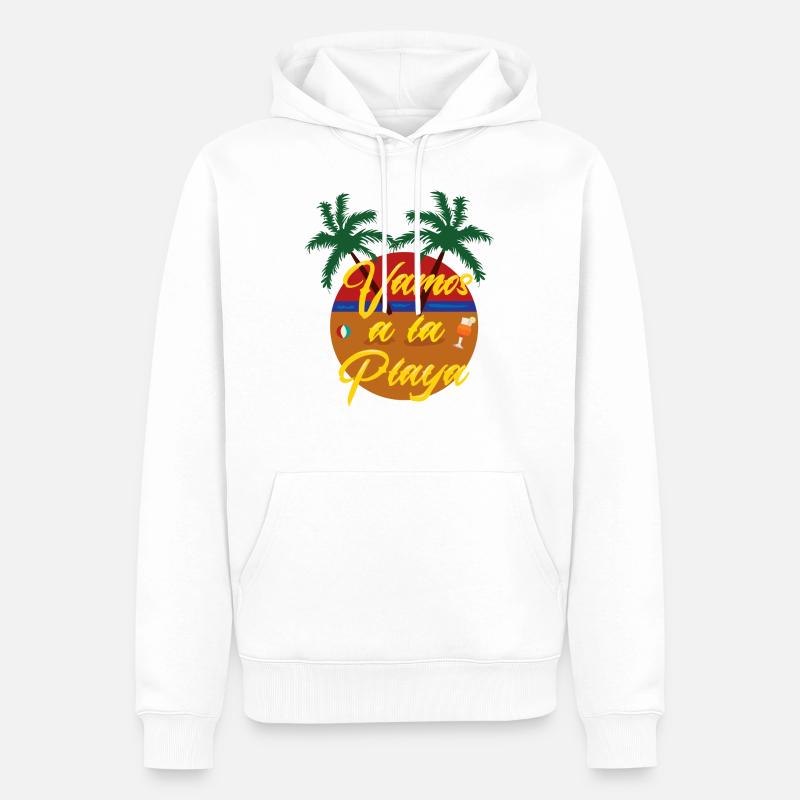 vamos ala playa été - Sweat à capuche Premium bio Homme - blanc