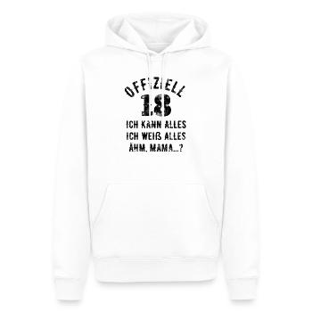 18 Geburtstag 18 Jahre Volljährig Erwachsen 18ter - Männer Premium Bio Hoodie - Weiß - Vorne - Nico (187cm)
