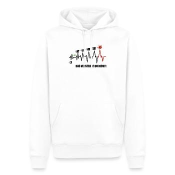 Herzschlag Motorrad 6 Gänge Schaltung EKG - Männer Premium Bio Hoodie - Weiß - Vorne - Nico (187cm)