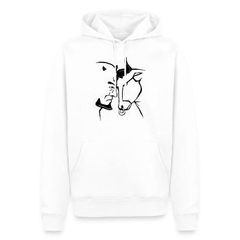 Stier und Teufel - Männer Premium Bio Hoodie - Weiß - Vorne - Nico (187cm)