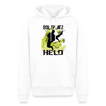 Bolzplatz Held Fussball designe kicker geschenk - Männer Premium Bio Hoodie - Weiß - Vorne - Nico (187cm)