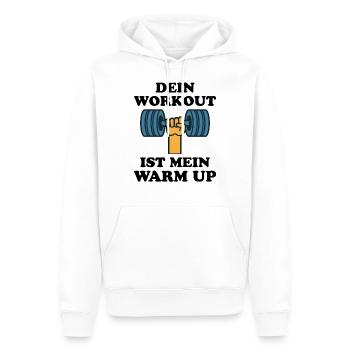 Workout Warm Up Fitness Lustiger Spruch Geschenk - Männer Premium Bio Hoodie - Weiß - Vorne - Nico (187cm)