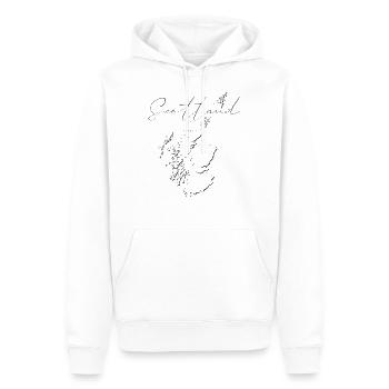 Scotland map as an outline EN - Men’s Premium Organic Hoodie - white - Front - Nico (187cm)