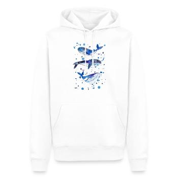 Three whales in the sea underwater - Men’s Premium Organic Hoodie - white - Front - Nico (187cm)