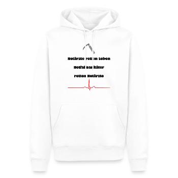 Notfallsanitäter retten Notärzte Spruch lustig - Männer Premium Bio Hoodie - Weiß - Vorne - Nico (187cm)