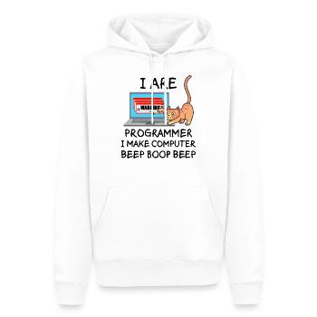 Informatik Fun Spruch Programmierer Katze Geschenk - Männer Premium Bio Hoodie - Weiß - Vorne - Nico (187cm)