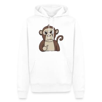 Mumrrischer Monkey holds middle finger - Men’s Premium Organic Hoodie - white - Front - Nico (187cm)