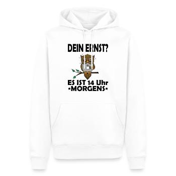 Müde verschlafen Morgenmuffel Eule Langschläfer - Männer Premium Bio Hoodie - Weiß - Vorne - Nico (187cm)