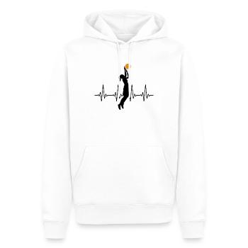 Basket-ball cadeau heartbeat pour les femmes et - Sweat à capuche Premium bio Homme - blanc - Devant - Nico (187cm)