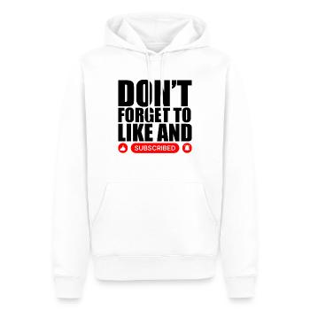 Vidéo Blogger Vlogger Like Subscribe Podcaster - Sweat à capuche Premium bio Homme - blanc - Devant - Nico (187cm)
