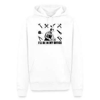 Bois menuisier Menuisier Bois - Sweat à capuche Premium bio Homme - blanc - Devant - Nico (187cm)