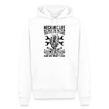 Mécanicien drôle cadeau auto mécanicien - Sweat à capuche Premium bio Homme - blanc - Devant - Nico (187cm)