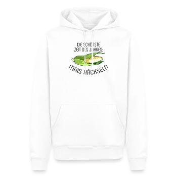 Die schönste Zeit des Jahres Mais häckseln - Mais - Männer Premium Bio Hoodie - Weiß - Vorne - Nico (187cm)