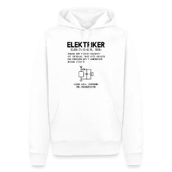Elektriker Definition Zauberer, Hexenmeister - Ele - Männer Premium Bio Hoodie - Weiß - Vorne - Nico (187cm)