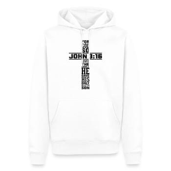 Johannes Christliches Religiöser Bibelvers - Männer Premium Bio Hoodie - Weiß - Vorne - Nico (187cm)