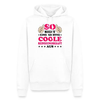 Reinigungskraft Spruch Haushalt Putzfrau Geschenk - Männer Premium Bio Hoodie - Weiß - Vorne - Nico (187cm)