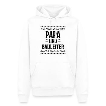 Bauleiter Lustig Spruch Baustelle Hausbau Geschenk - Männer Premium Bio Hoodie - Weiß - Vorne - Nico (187cm)