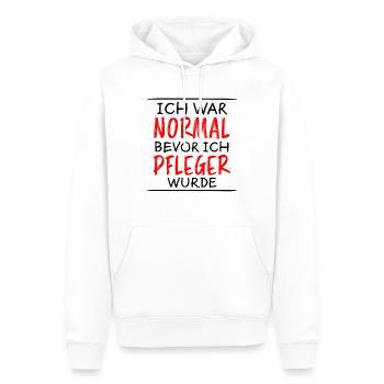 Pfleger Pflege Fun Lustiger Spruch Beruf Geschenk - Männer Premium Bio Hoodie - Weiß - Vorne - Nico (187cm)