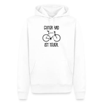 Guter Rad ist teuer, Fahrrad - Fahrrad - Lustiger - Männer Premium Bio Hoodie - Weiß - Vorne - Nico (187cm)