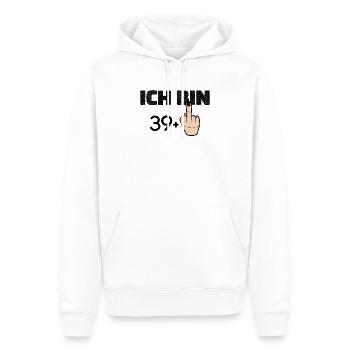 ich bin 39 + Mittelfinger 40 Geburtstag - Ich bin - Männer Premium Bio Hoodie - Weiß - Vorne - Nico (187cm)