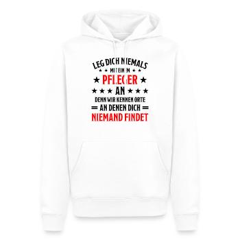 Pfleger Pflege Fun Lustiger Spruch Krank Geschenk - Männer Premium Bio Hoodie - Weiß - Vorne - Nico (187cm)