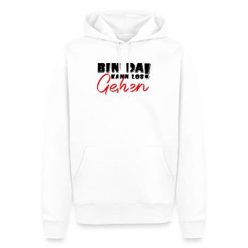 Bin DA KANN LOS GEHEN - Männer Premium Bio Hoodie - Weiß - Vorne - Nico (187cm)