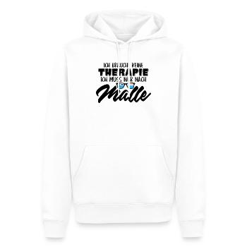 Ich Brauche Keine Therapie ich muss nur nach Malle - Männer Premium Bio Hoodie - Weiß - Vorne - Nico (187cm)