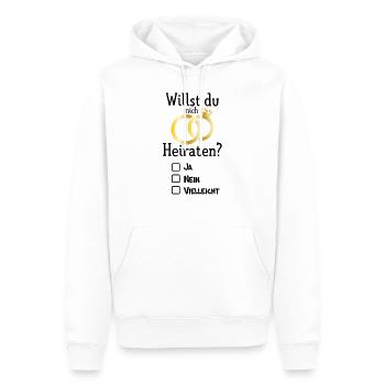 Willst du Mich Heiraten ja nein vielleicht Heirat - Männer Premium Bio Hoodie - Weiß - Vorne - Nico (187cm)