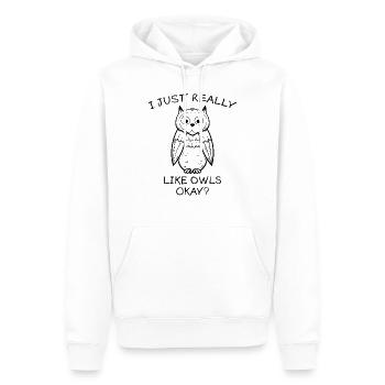Eule Lustiger Spruch Eulen Vogel Vögel Geschenk - Männer Premium Bio Hoodie - Weiß - Vorne - Nico (187cm)