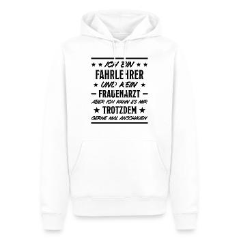 Fahrlehrer Fahrschullehrer Lustige Spruch Geschenk - Männer Premium Bio Hoodie - Weiß - Vorne - Nico (187cm)