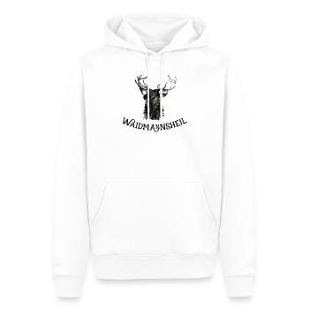 Waidmannsheil, Geweih, Jäger, Jagen - Männer Premium Bio Hoodie - Weiß - Vorne - Nico (187cm)