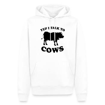 Vaches Drôle de sort vache veau agriculteur cadeau - Sweat à capuche Premium bio Homme - blanc - Devant - Nico (187cm)