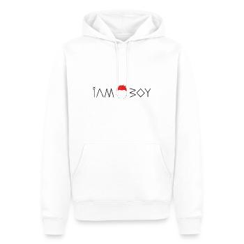 Je suis un garçon chinois - Sweat à capuche Premium bio Homme - blanc - Devant - Nico (187cm)