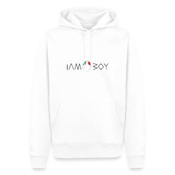 Je suis un garçon italien - Sweat à capuche Premium bio Homme - blanc - Devant - Nico (187cm)