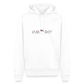 Je suis un garçon texan - Sweat à capuche Premium bio Homme - blanc - Devant - Nico (187cm)