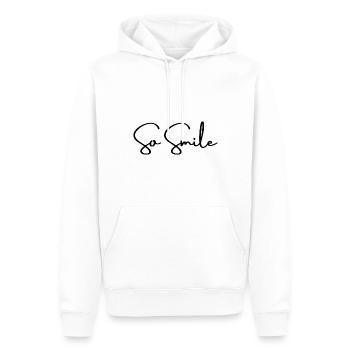 So Smile - Sweat à capuche Premium bio Homme - blanc - Devant - Nico (187cm)