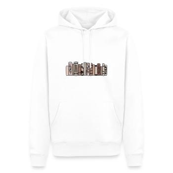 Braune Pastellbücher - Männer Premium Bio Hoodie - Weiß - Vorne - Nico (187cm)