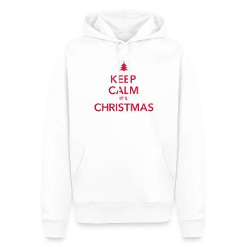 RESTEZ CALME C’EST NOËL Weihnachten - Sweat à capuche Premium bio Homme - blanc - Devant - Nico (187cm)