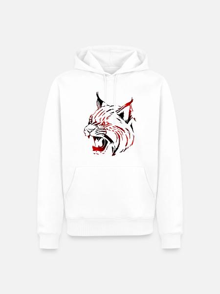 Luchs (03) - Männer Premium Bio Hoodie - Weiß