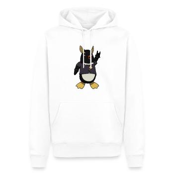 Pingouin de rocker en métal - Sweat à capuche Premium bio Homme - blanc - Devant - Nico (187cm)