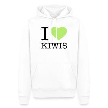 I LOVE KIWIS Kiwi - Männer Premium Bio Hoodie - Weiß - Vorne - Nico (187cm)