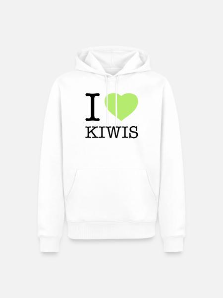 I LOVE KIWIS Kiwi - Men’s Premium Organic Hoodie - white